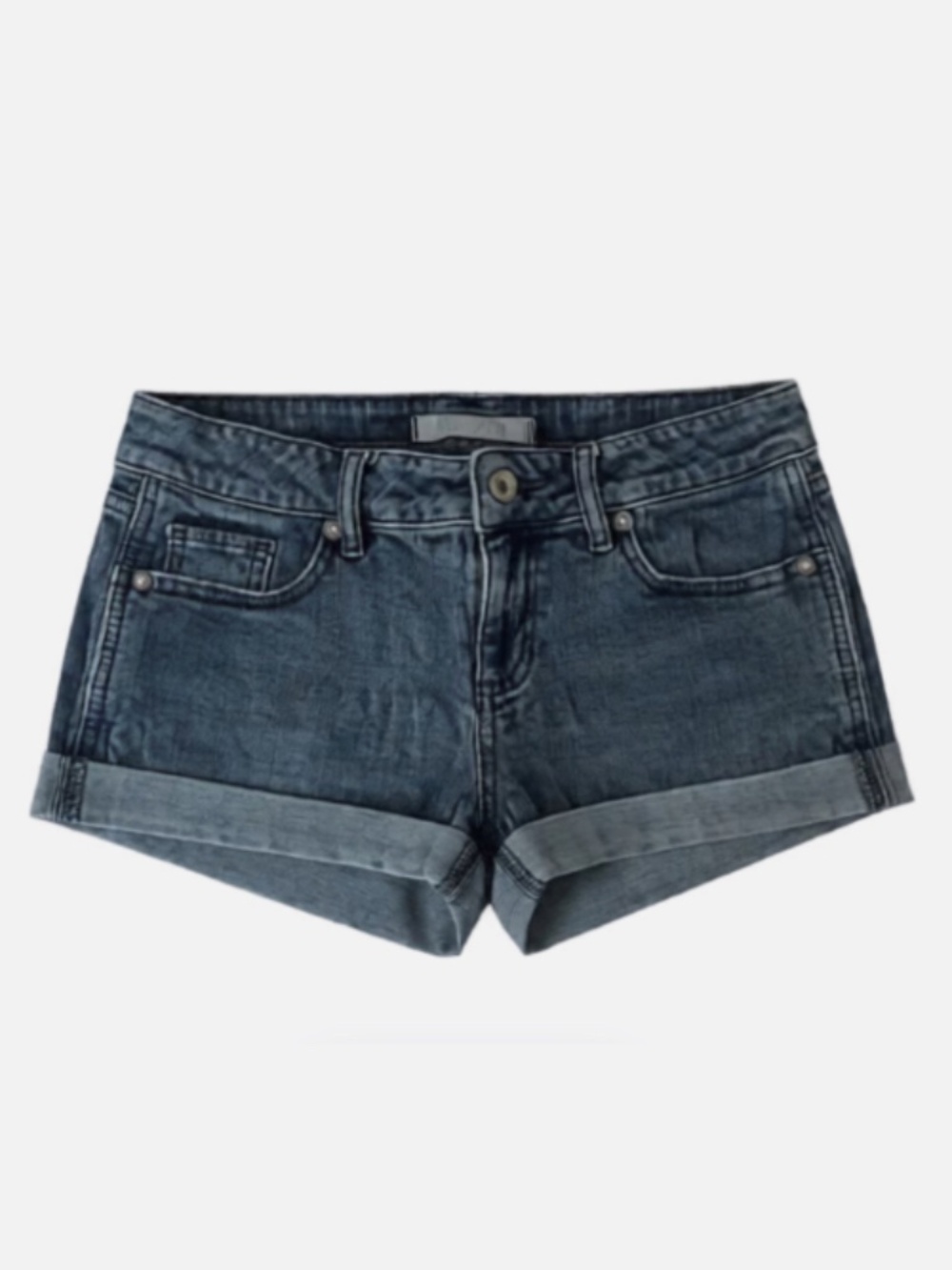 Y2K Bullhead Denim Co. Dark Wash Low Rise Cuffed Shorts: Size 0